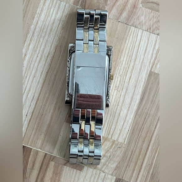 Carriage Men’s Watch Rectangular White Dial Two Tone Stainless Bracelet - Picture 9 of 12